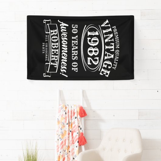 Aged to Perfection Gepersonaliseerde Verjaardag Spandoek (Insitu)