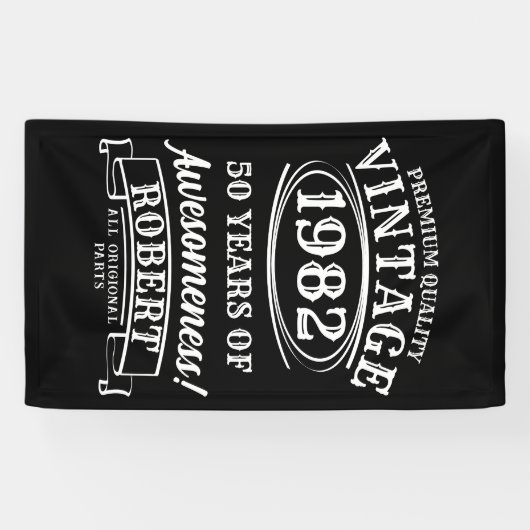 Aged to Perfection Gepersonaliseerde Verjaardag Spandoek (Horizontaal)