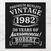 Aged to Perfection Gepersonaliseerde Verjaardag Wijn Etiket (Enkel label)