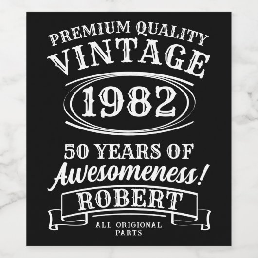 Aged to Perfection Gepersonaliseerde  Verjaardag Wijn Etiket (Enkel label)