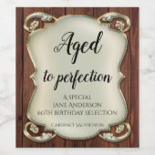 Aged to Perfection Goud Hout Verjaardag Wijn Label Wijn Etiket (Enkel label)