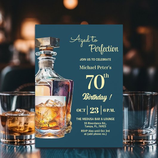 Aged to Perfection Heren 70e Whisky Verjaardag Kaart