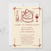 Aged To Perfection Like Fine Wine Birthday Party Kaart (Voorkant)