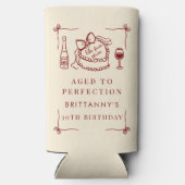 Aged To Perfection Like Fine Wine Birthday Party Seltzer Blikjeskoeler (Achterkant)