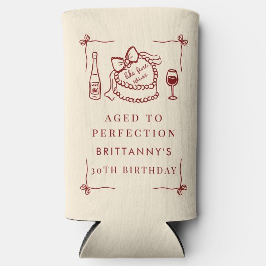Aged To Perfection Like Fine Wine Birthday Party Seltzer Blikjeskoeler (Voorkant)