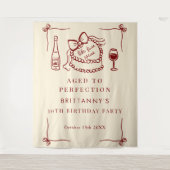 Aged To Perfection Like Fine Wine Birthday Party Wandkleed (Voorkant)