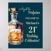 Aged to Perfection Men 21st Whiskey Birthday Poster (Voorkant)