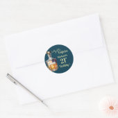 Aged to Perfection Men 21st Whiskey Birthday Ronde Sticker (Envelop)