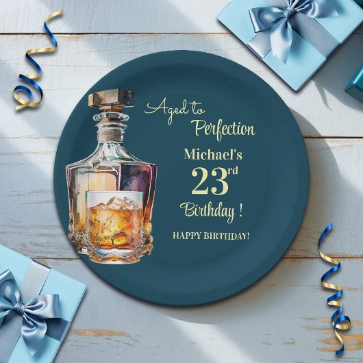 Aged to Perfection Men 23rd Whiskey Birthday Papieren Bordje