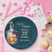 Aged to Perfection Men 23rd Whiskey Birthday Papieren Bordje (Feest)