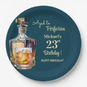 Aged to Perfection Men 23rd Whiskey Birthday Papieren Bordje (Voorkant)