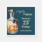 Aged to Perfection Men 23rd Whiskey Birthday Servet (Voorkant)