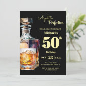 Aged to Perfection Men 50th Whiskey Birthday  Kaart (Staand voorkant)