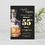 Aged to Perfection Men 55th Whiskey Birthday  Kaart (Staand voorkant)