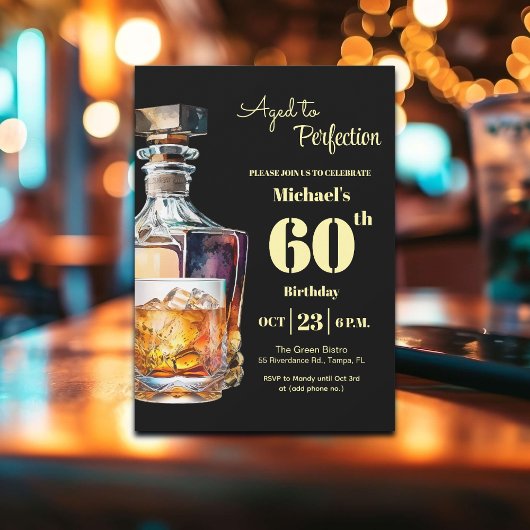Aged to Perfection Men 60th Whiskey Birthday  Kaart