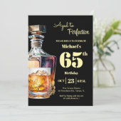 Aged to Perfection Men  65th Whiskey Birthday  Kaart (Staand voorkant)