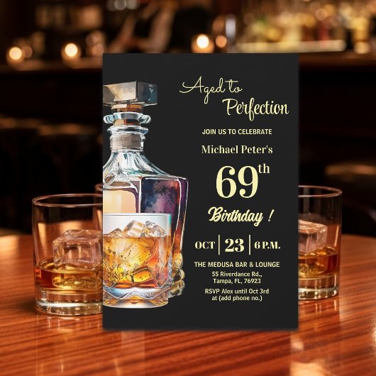 Aged to Perfection Men 69th Whiskey Birthday  Kaart