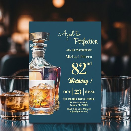 Aged to Perfection Men 82nd Whiskey Birthday  Kaart