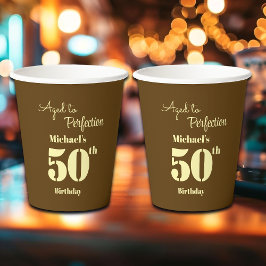 Aged to Perfection Men's 50th Birthday Papieren Bekers