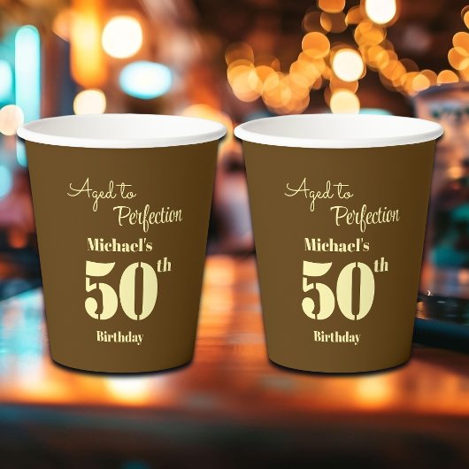 Aged to Perfection Men's 50th Birthday Papieren Bekers