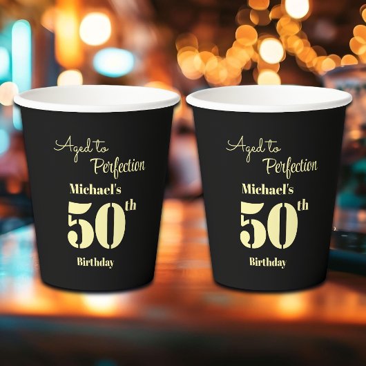 Aged to Perfection Men's 50th Birthday Papieren Bekers