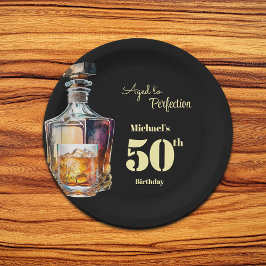 Aged to Perfection Men's 50th Whiskey Birthday  Papieren Bordje