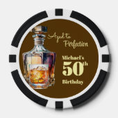 Aged to Perfection Men's 50th Whiskey Birthday  Poker Chips (Voorkant)