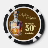 Aged to Perfection Men's 50th Whiskey Birthday  Poker Chips (Achterkant)
