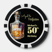 Aged to Perfection Men's 50th Whiskey Birthday  Poker Chips (Voorkant)
