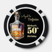 Aged to Perfection Men's 50th Whiskey Birthday  Poker Chips (Achterkant)