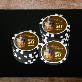 Aged to Perfection Men's 50th Whiskey Birthday  Poker Chips