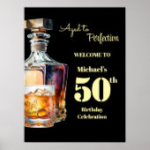 Aged to Perfection Men's 50th Whiskey Birthday Poster (Voorkant)