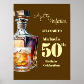 Aged to Perfection Men's 50th Whiskey Birthday Poster (Voorkant)