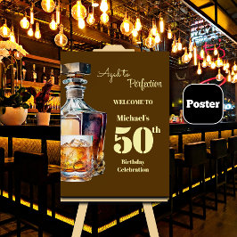 Aged to Perfection Men's 50th Whiskey Birthday Poster
