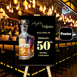 Aged to Perfection Men's 50th Whiskey Birthday Poster