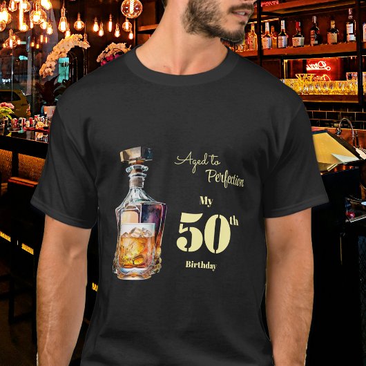 Aged to Perfection Men's 50th Whiskey Birthday  T-shirt