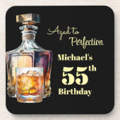 Aged to Perfection Men's 55th Whiskey Birthday  Bier Onderzetter (Voorkant)