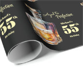 Aged to Perfection Men's 55th Whiskey Birthday  Cadeaupapier (Rol Hoek)