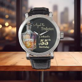 Aged to Perfection Men's 55th Whiskey Birthday  Horloge