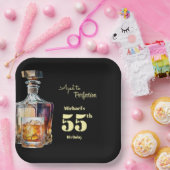 Aged to Perfection Men's 55th Whiskey Birthday  Papieren Bordje (Feest)