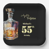 Aged to Perfection Men's 55th Whiskey Birthday  Papieren Bordje (Voorkant)