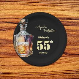 Aged to Perfection Men's 55th Whiskey Birthday  Papieren Bordje