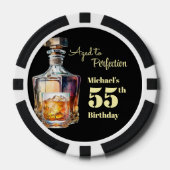 Aged to Perfection Men's 55th Whiskey Birthday  Poker Chips (Voorkant)
