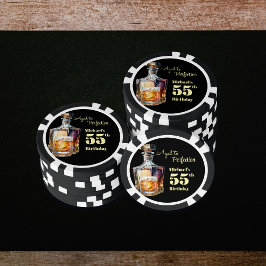 Aged to Perfection Men's 55th Whiskey Birthday  Poker Chips