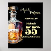 Aged to Perfection Men's 55th Whiskey Birthday Poster (Voorkant)