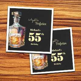 Aged to Perfection Men's 55th Whiskey Birthday  Servet