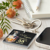 Aged to Perfection Men's 55th Whiskey Birthday  Sleutelhanger (Voorkant Rechts)