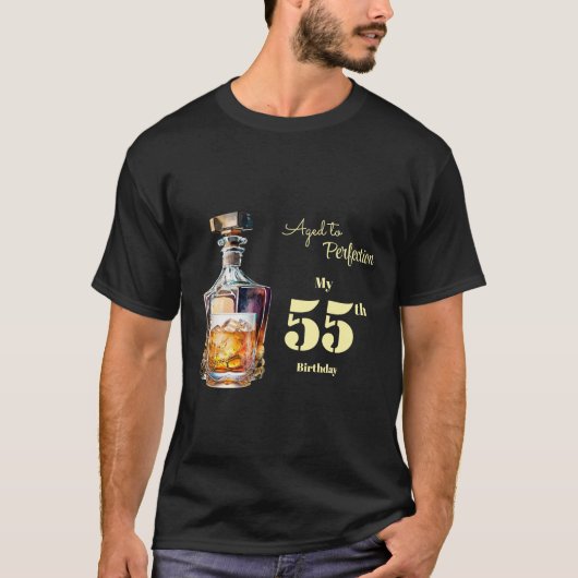 Aged to Perfection Men's 55th Whiskey Birthday  T-shirt (Voorkant)