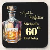 Aged to Perfection Men's 60th Whiskey Birthday  Bier Onderzetter (Voorkant)