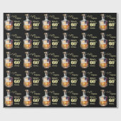 Aged to Perfection Men's 60th Whiskey Birthday  Cadeaupapier (Vlak)